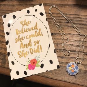 Fabric Necklace silver